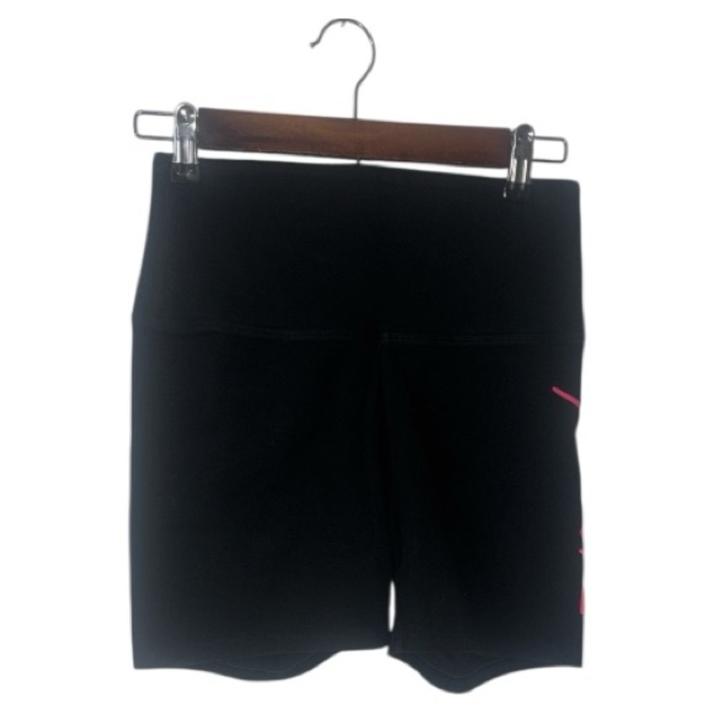 Victoria’s Secret Pink Black Biker Shorts Stretchy Pink On Side Summer Small